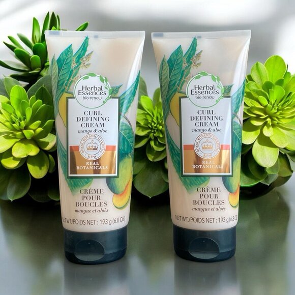 Lot Of 2 Herbal Essence Bio Renew Curl Defining Cream Mango and Aloe 6.8 oz - Picture 3 of 6